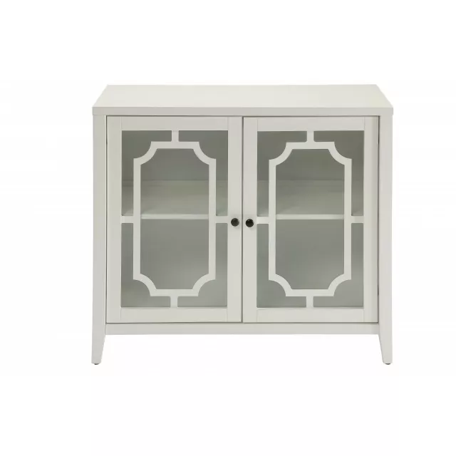 White MDF cabinet with door handle and wood fixture for home