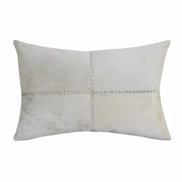 ivory patchwork faux leather zippered pillow with beige throw pillow design for comfortable linens