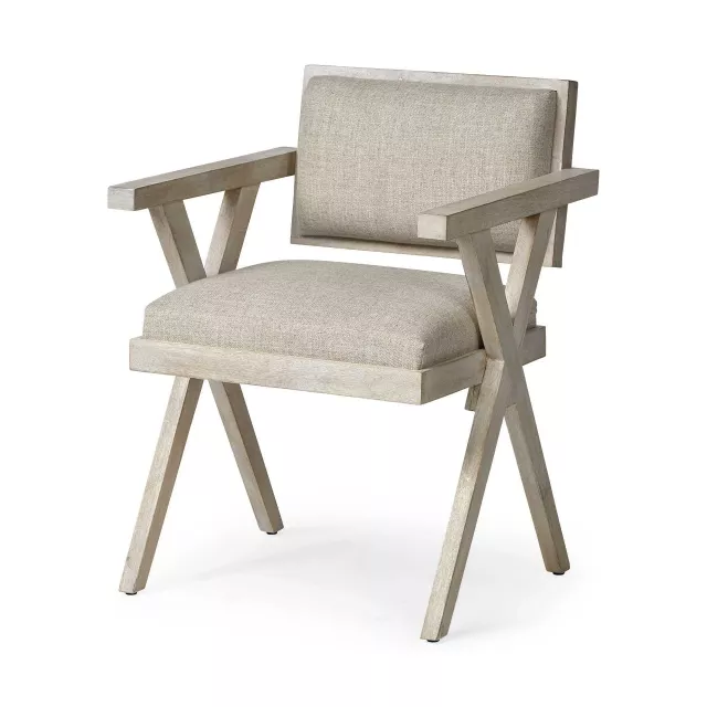 Wrap blonde wooden frame dining chair with armrests and natural material for comfort and style