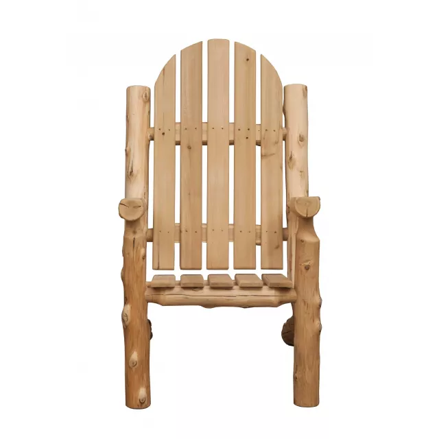 rustic natural cedar Adirondack chair in outdoor setting