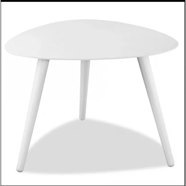 Powder coated aluminum small side table with transparent and metal elements