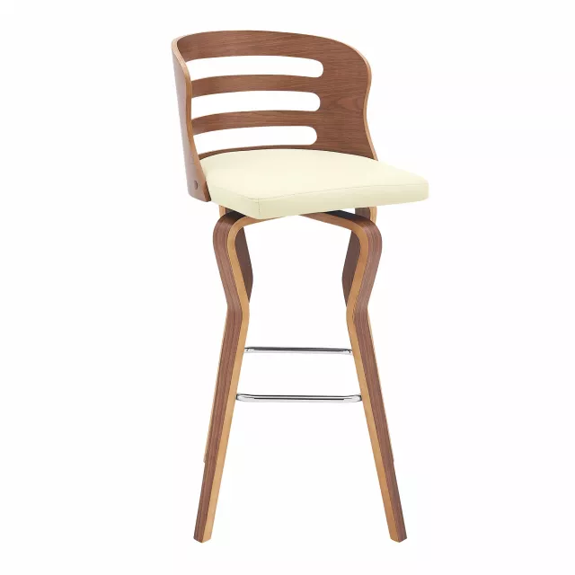 Low back bar height bar chair with armrests in natural wood for outdoor comfort