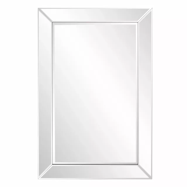 Rectangle wooden frame mirror with beveled edge for home appliance