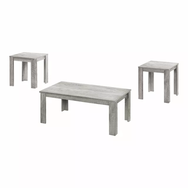 Gray rectangular coffee table for outdoor or indoor use with wood stain finish