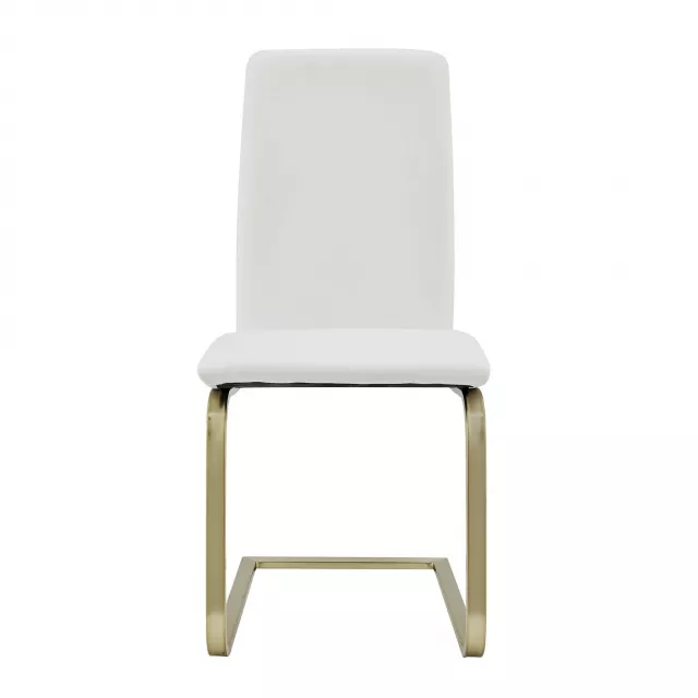 Mod white gold dining chairs with comfortable seating and sleek design
