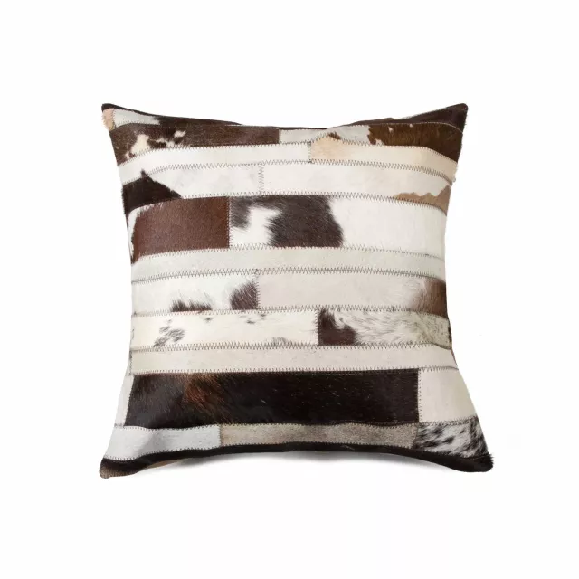 Chocolate natural pillow with elegant rectangle pattern for comfortable couch decor