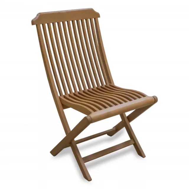 Brown solid wood deck chair for outdoor relaxation