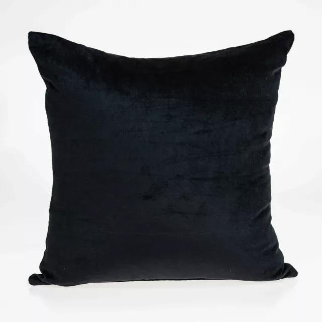 Soft solid black decorative accent pillow with throw pillow and leather texture