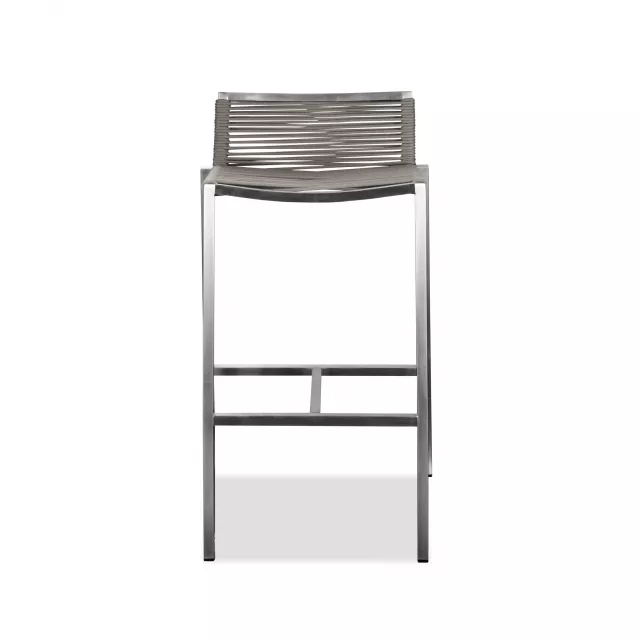 Low back bar height chair with table and outdoor furniture elements