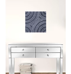 17" X 17" X 2" Gray, Lined Square - Wall Decor