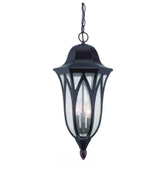 XL Antique Bronze Geometric Glass Hanging Light