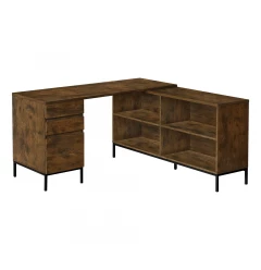 60" Brown and Black Computer Desk