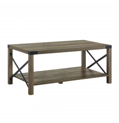 47" Oak Coffee Table With Shelf
