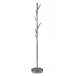 67" Brushed Steel Coat Tree Rack