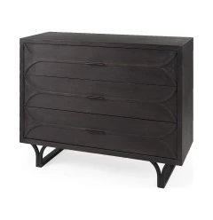 Contemporary Dark Oval Accent Cabinet