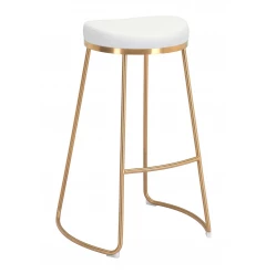 Steel backless bar height chairs with metal and wood design outdoor furniture