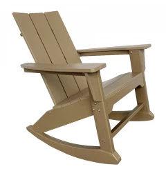 38" Sandy Brown Heavy Duty Plastic Rocking Chair