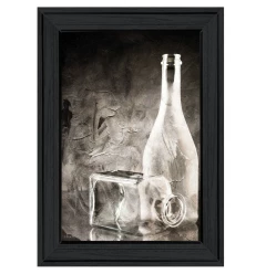Moody Gray Glassware Still Life 2 Black Framed Print Wall Art