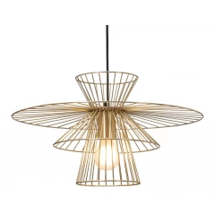 Gold Caged Geometric Metal Hanging Ceiling Light