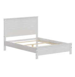 White Solid Wood Queen Bed Frame