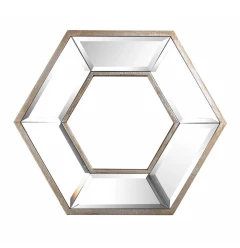 12" Silver Hexagon Wall Mounted Accent Mirror