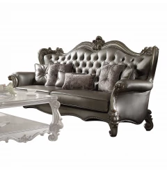 Platinum upholstery poly resin sofa pillows with comfortable futon pad design suitable for outdoor furniture.