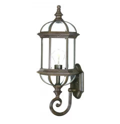 Antique Brown Cylindrical Lantern Wall Light