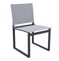 20" Set Of Two Gray And Black Metal Dining Chair