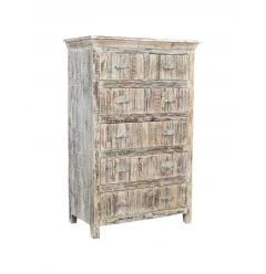 36" White Solid Wood Six Drawer Chest
