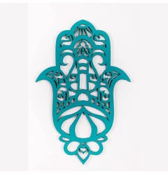 Turquoise Solid Wood Geometric Shapes Wall Decor