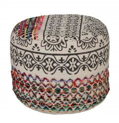 18" Multicolored Cotton Blend Ottoman