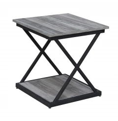 20" Black And Brown Manufactured Wood Square End Table
