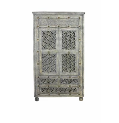 42" Aged Gray Solid Wood Three Drawer Gentleman's Chest