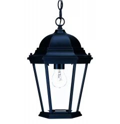 Matte Black Domed Glass Lantern Hanging Light