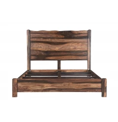 Live Edge Solid Wood King Dark Brown Bed