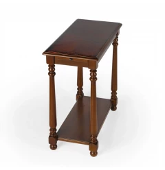 24" Brown End Table With Shelf