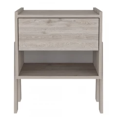 Sleek and Trendy Light Grey Bedroom Nightstand