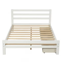 White Solid and Manufactured Wood Full Bed