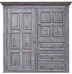 55" Gray Solid Wood Three Drawer Gentlemans Chest