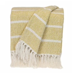Parkland Collection Transitional Stripe Yellow Rectangle 50" x 60" Throw
