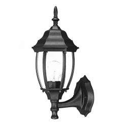 Matte Black Globe Lantern Wall Light