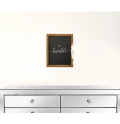 Set of Three Be Kind Be Gentle Be Humble Brown Wood Frame Wall Decor