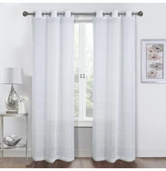 Set of Two 84"  White Shimmery Window Curtain Panels