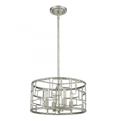 Amoret 4-Light Antique Silver Convertible Pendant