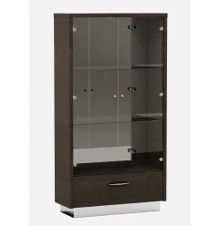 Silver gray brown accent cabinet drawer with cabinetry furniture and rectangle shelf design