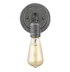 Industrial Textured Gray Wall Light