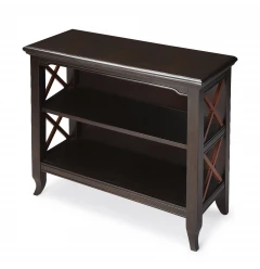 30" Dark Brown Two Tier Standard Bookcase