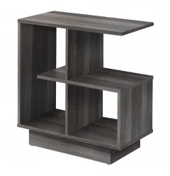 24" Gray End Table With Four Shelves