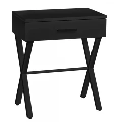 22" Black End Table With Drawer