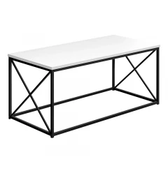41" White Metal Coffee Table
